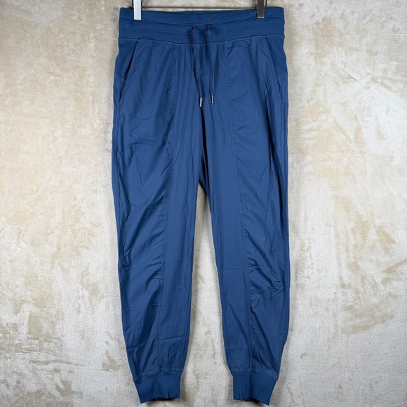 Lululemon Pants - Lululemon Beyond the Studio Jogger Blue Textured Pinstripe Pants Size 8